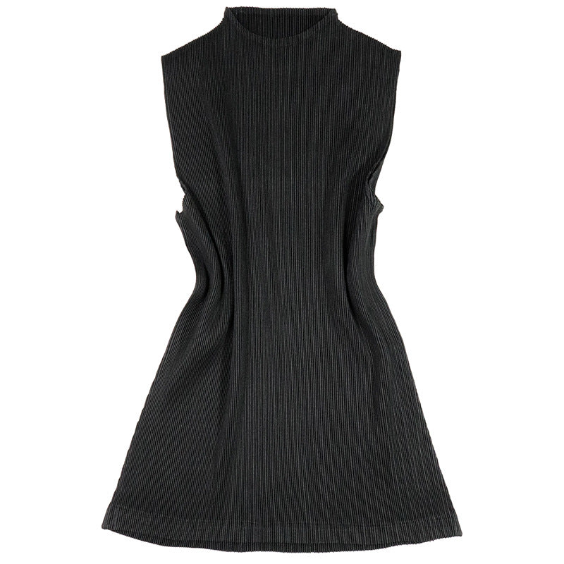 Classic Pleated Vest Slim Fit Slimming T-shirt