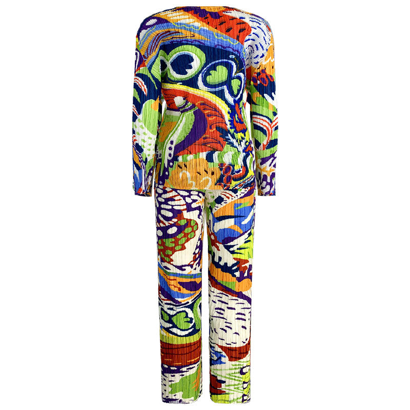 Clothing Painted Classic Style Long-Sleeve Suit Female Loose Two-Piece Suit Fashion