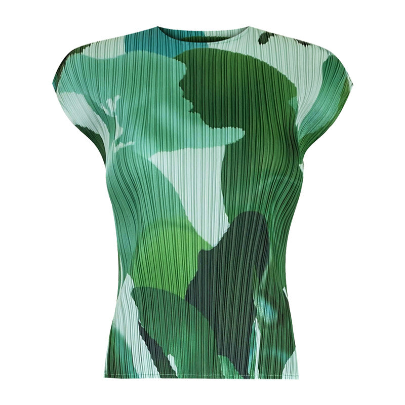 Casual Suit Short-Sleeved Top Slimming Straight Pants Two-Piece Women's Summer