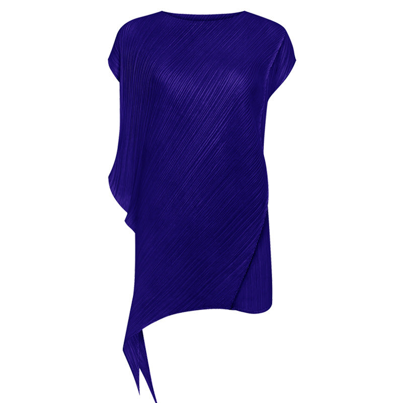 Design Casual round Neck Irregular Pullover Short Sleeve Loose T-shirt Women's Top