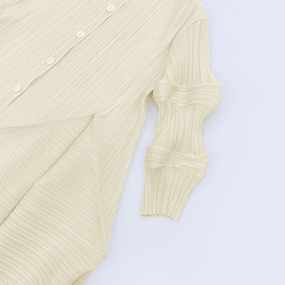 Long Half-Open Collar Non-Mainstream Style Lotus Root Sleeve Lace-up Waist Solid Color Dress Women