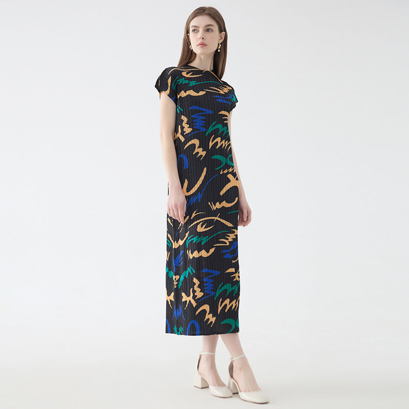 Printed Sleeveless Dress Women's Mid-Length Simple Slim Fit Bottoming Skirt