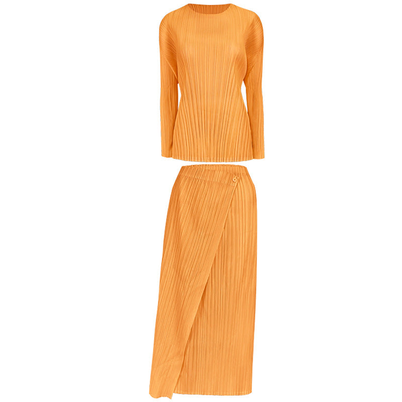 Foundation Package All-Matching Long Sleeve Top Skirt Suit Women