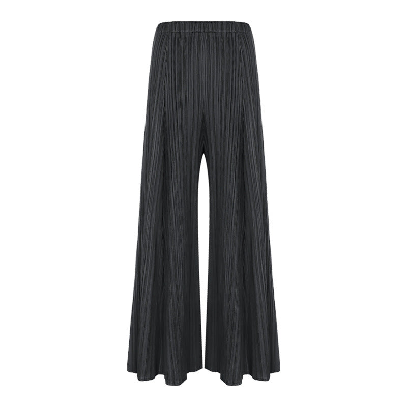 Casual Pants Draping Women's Loose All-Match Pleated plus Size Bell-Bottom Pants