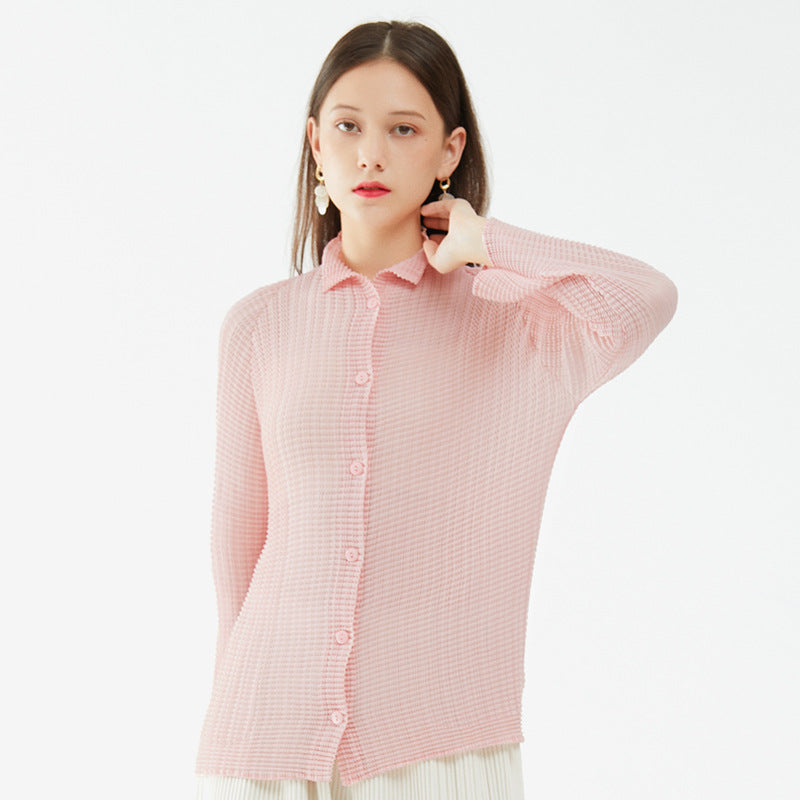 Comfortable Long Sleeve Shirt Non-Ironing Shirt Design Sense Niche Top Coat for Women