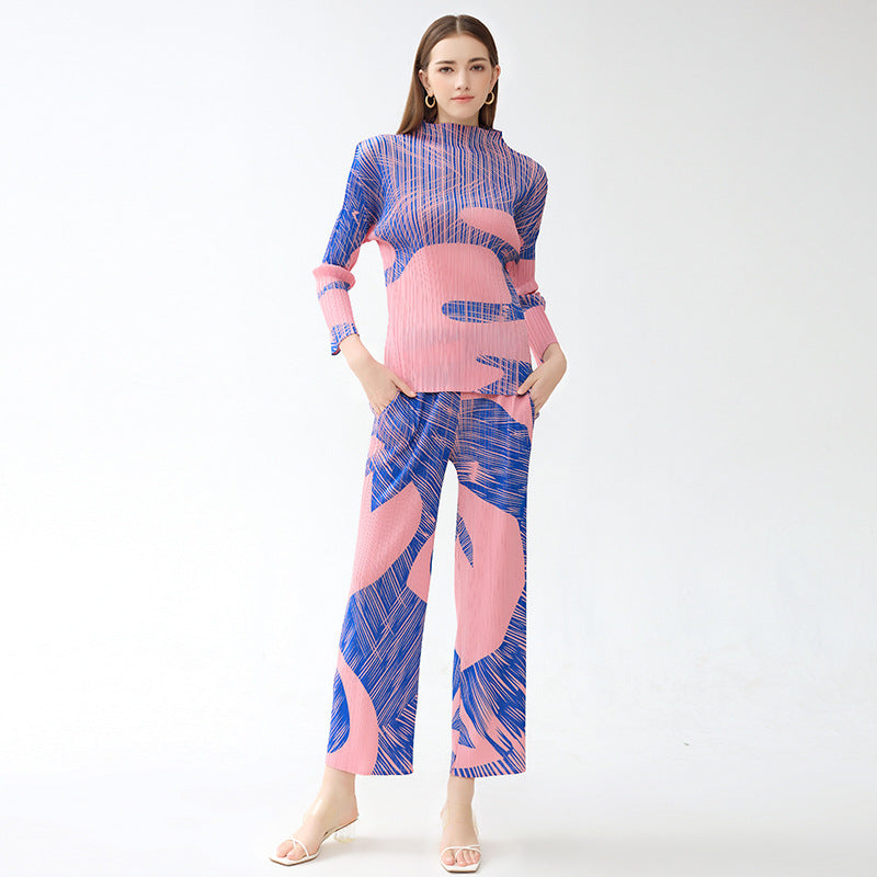 Casual Suit Women's Long-Sleeved Top Casual Pants Slim Fit Two-Piece Suit Autumn Women's