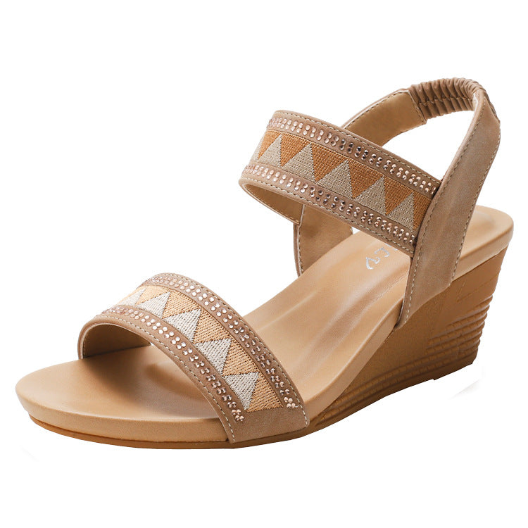 Wedge Sandals Women's Bohemian Holiday Platform Open Toe Platform Sandals Fashion