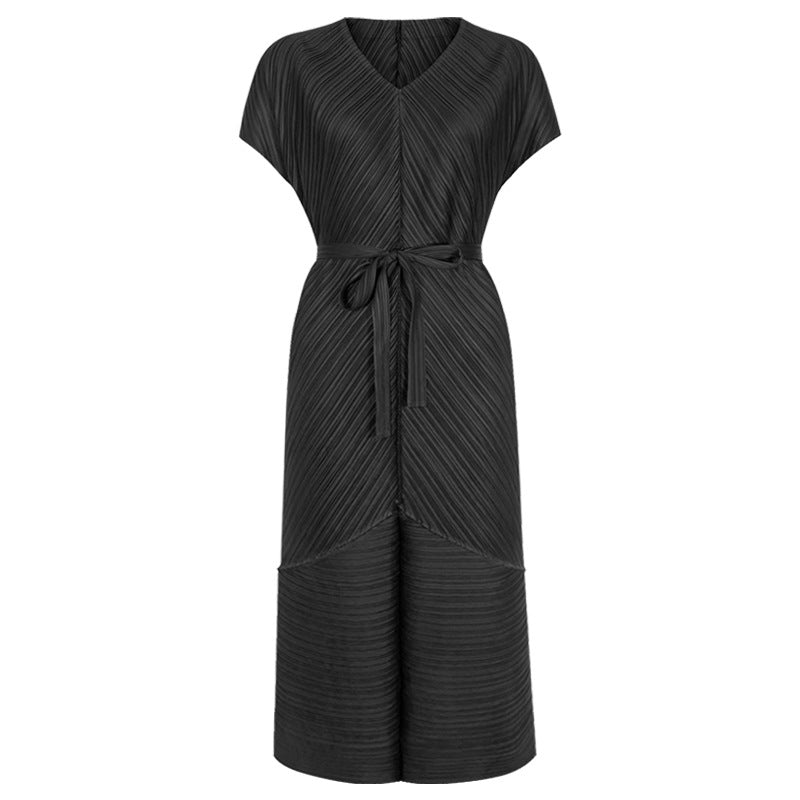 Slimming Waist-Tight Design Dress Women's V-neck Skirt