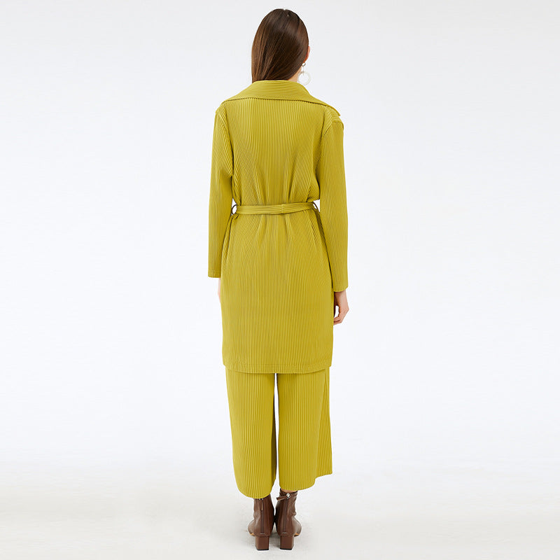 Skirt Suit Two-Piece Women's Slim-Fit Thickened Coat Casual Pants Pleated Suit Women