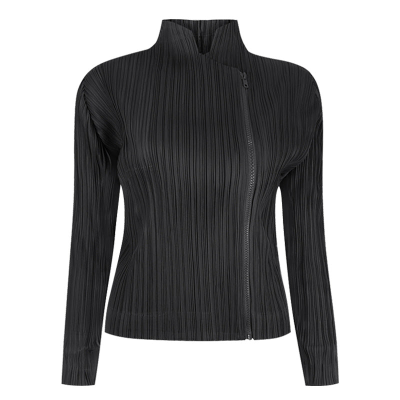 Special-Interest Design Short Coat Loose Slim Top Women's Zipper Style