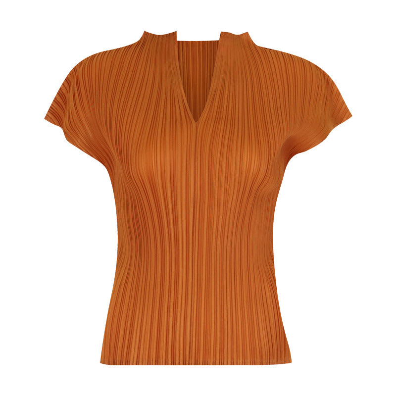 Solid Color Classic All-Match T-shirt for Women Basic Style Slim Fit Slimming V-Neckline Sleeveless Bottoming Top