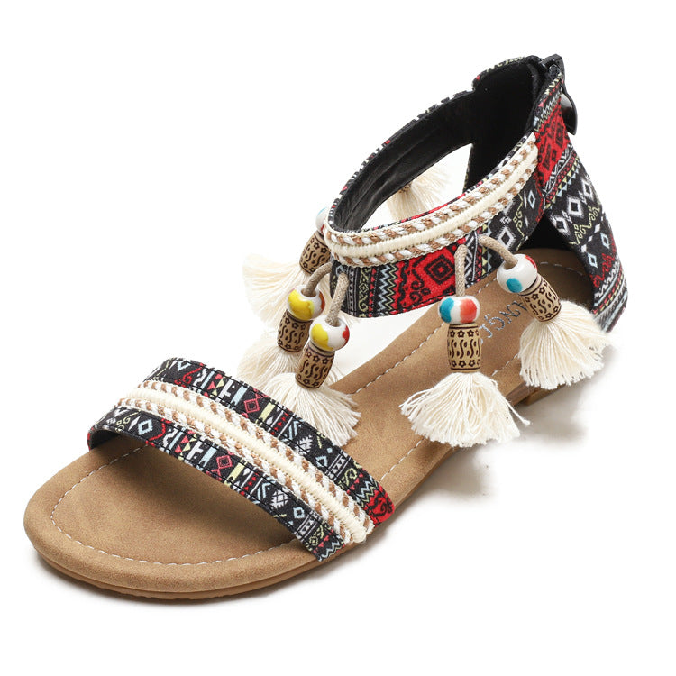 Bohemian Wedge Sandals Female Ethnic Open Toe