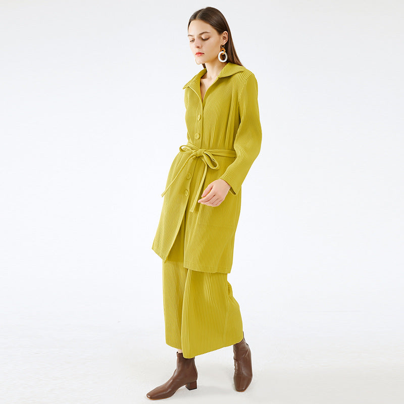 Skirt Suit Two-Piece Women's Slim-Fit Thickened Coat Casual Pants Pleated Suit Women