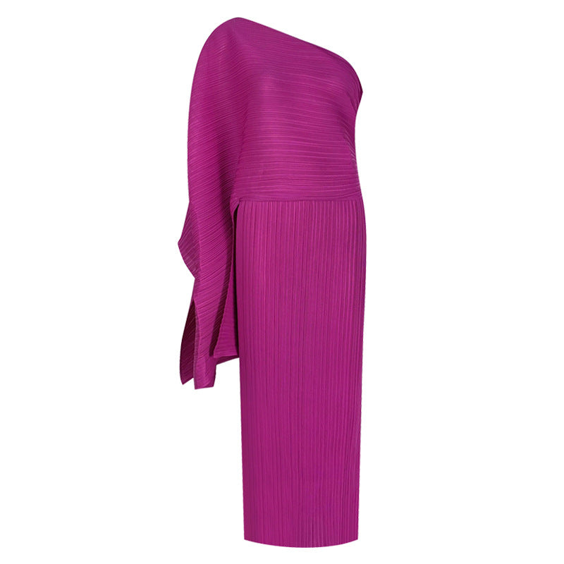 Women's Irregular Beveled Edge Waist-Slimming Long Dress Multiple Colors Waist Dress