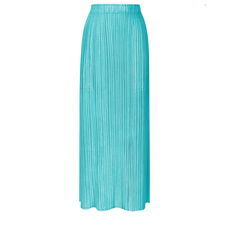 Straight A- line Skirt Loose Waist Back Slit Skirt Elegant Hip Skirt