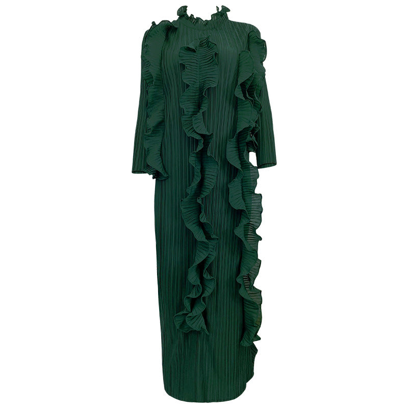 Slimming Light Luxury Design Solid Color Long Sleeve Classic Style Jumpsuit