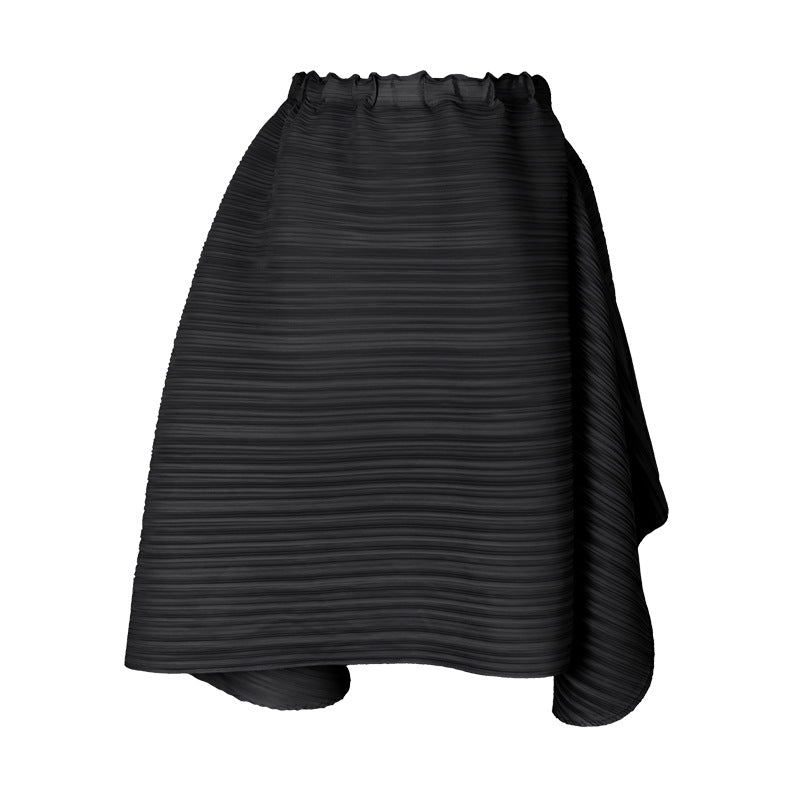 Skirt Female Waist over the Knee Pleated Mid-Length Loose Puffy A- line Dress