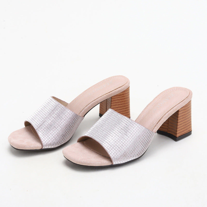 Slippers Flip-Flops Chunky Heel Sandals Sandals Sandals