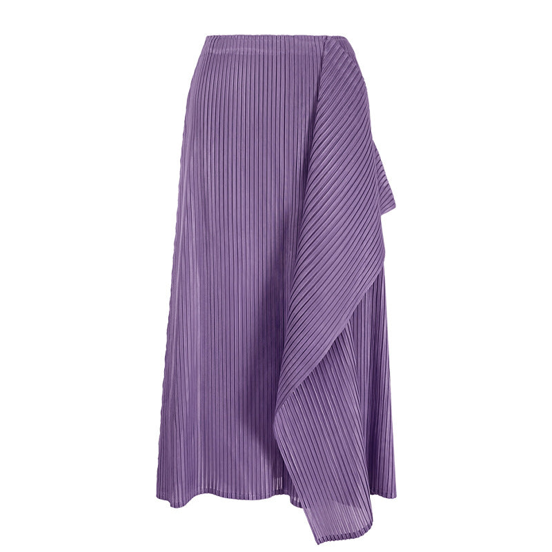 Waist Slit Patchwork Skirt Women's Slimming A- line Midi Dress Women