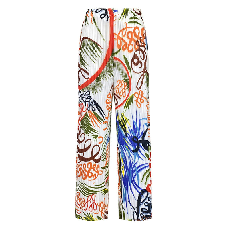 Suit Season Long-Sleeved Top Casual Straight Pants Trousers Two-Piece Set for Women