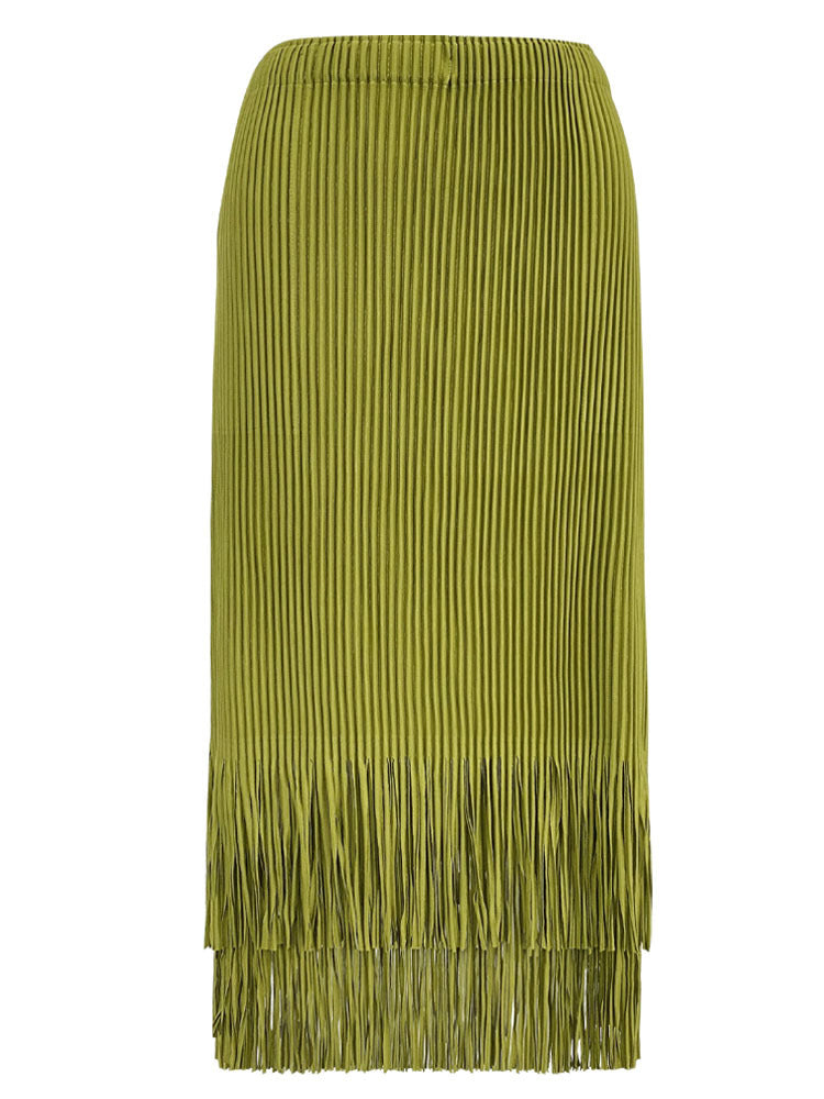 Suit Collar Thickened Coat Female Suit Two-Piece Solid Color Casual Tassel Skirt