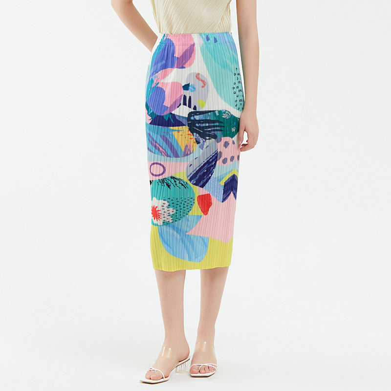 Women's Slimming Printed A- line Sheath Skirt Skirt