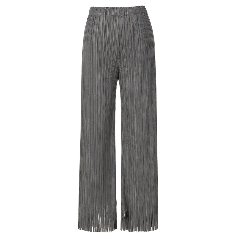 Tassel Pants All-Matching Comfortable Casual Straight Trousers Women