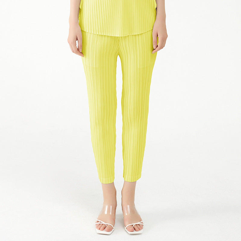 Summer Basic Style Casual Pants Women's Slim Fit Gentle Figure Flattering Slim-Fit Pants