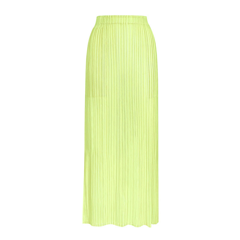 Straight A- line Skirt Loose Waist Back Slit Skirt Elegant Hip Skirt