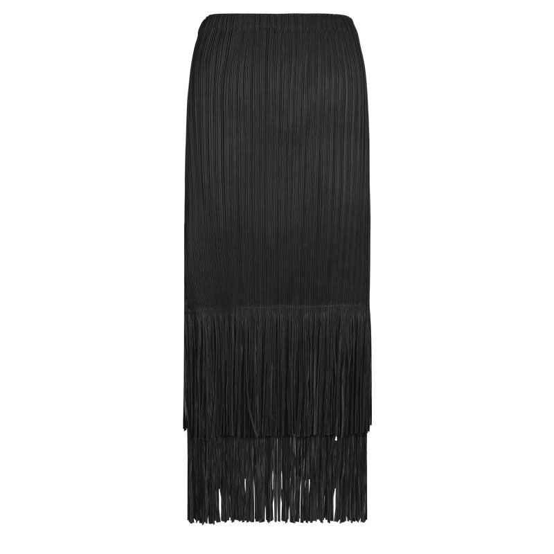Tassel A- line Skirt Mid-Length Commuter Design Sense Niche Waist Skirt Women