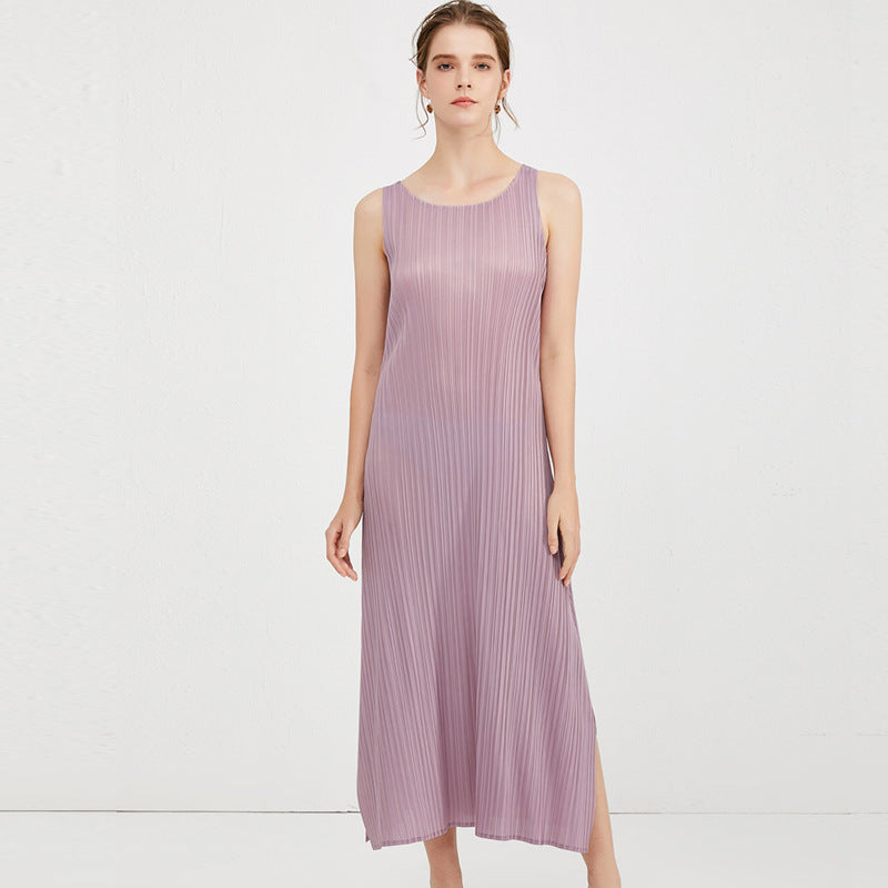 Slim-Fit Mid-Length Dress Sexy One Button Sleeveless Split Skirt Cross-Border