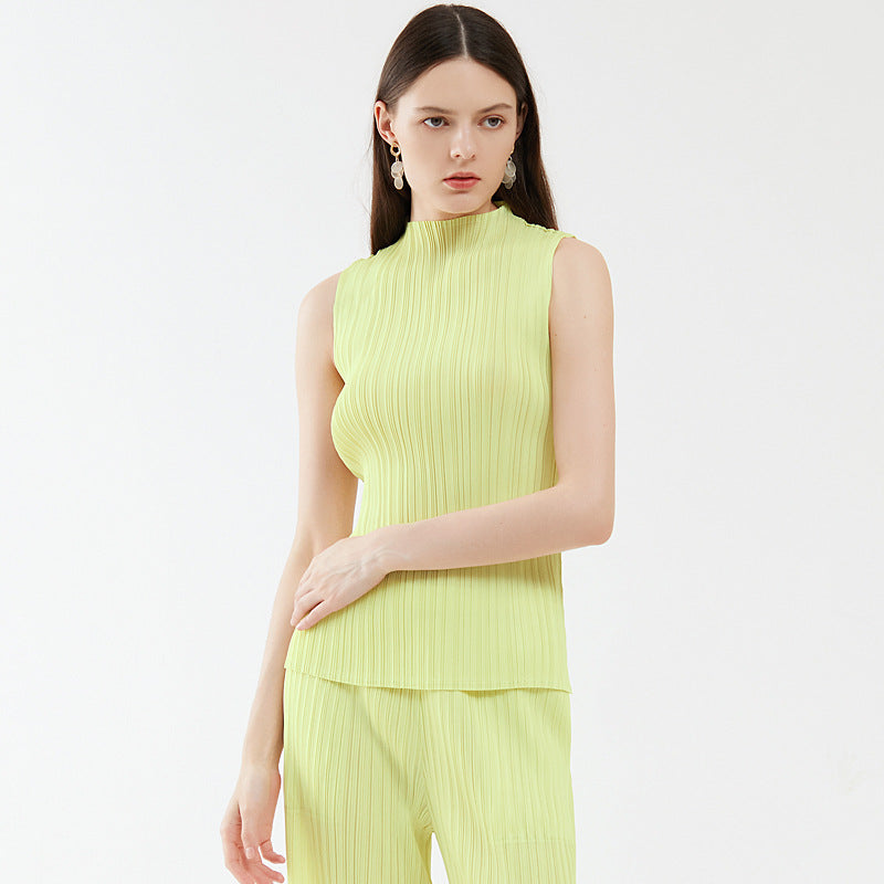 Slimming Sleeveless Collar Vest Basic All-Matching Top for Women