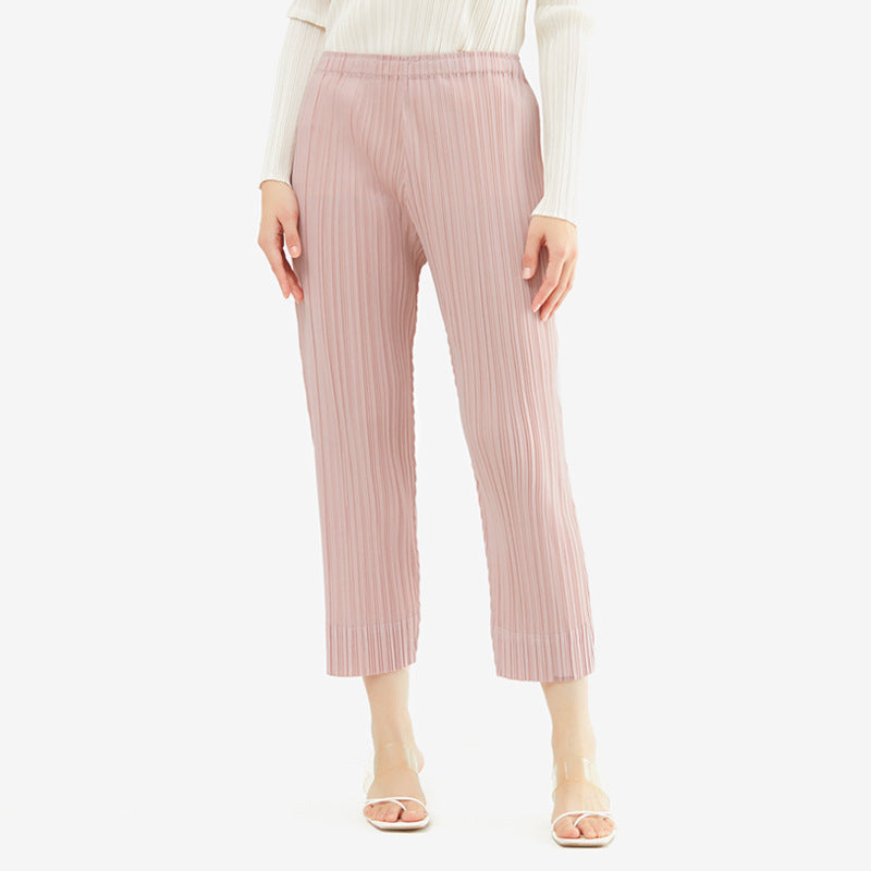 Simple Style Cropped Skinny Pants Women's Solid Color Basic Small Slit Casual Pants Women