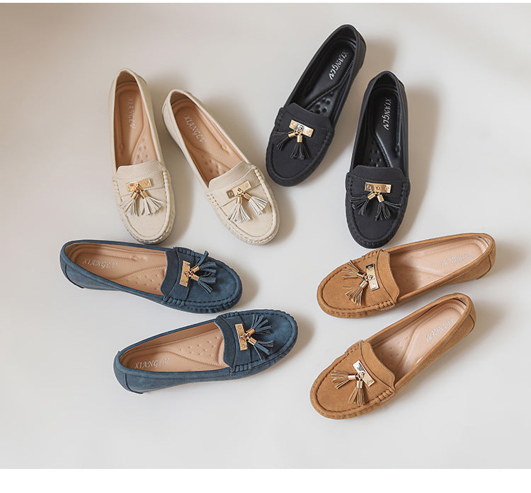 Flat Heel Inner Height Increase Pumps Casual Work Shoes Pregnant Women's Shoes Gommino