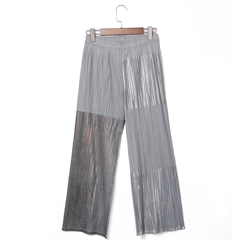 Trendy Pleated Thin Sleeveless Trousers Solid Color Loose Casual Direct Sales