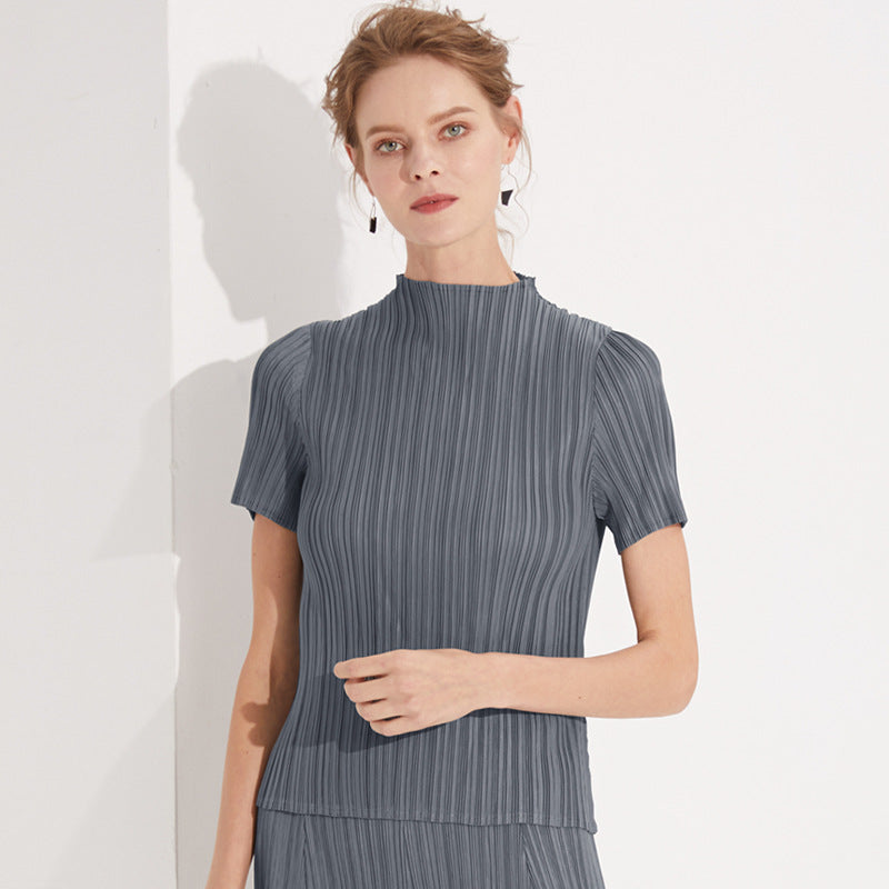 Women's Short-Sleeved Top Basic Style Casual Pure Color Comfort T-shirt