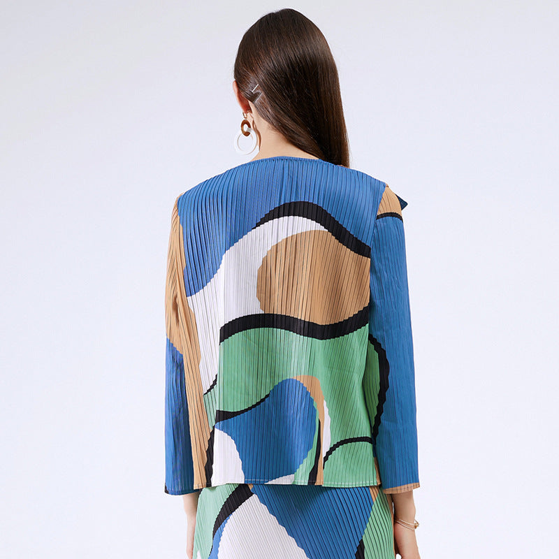 Women's Shirt Pleated plus Size Coat Dignified Casual Atmosphere All-Matching