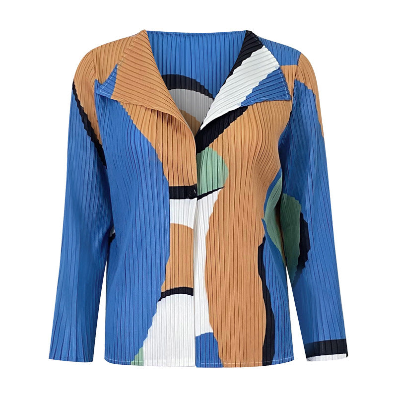 Women's Shirt Pleated plus Size Coat Dignified Casual Atmosphere All-Matching