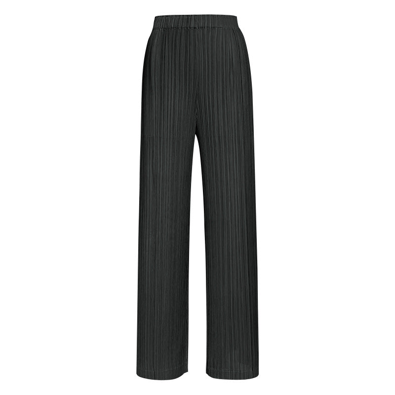 Solid Color Wide-Leg Pants Women's Thin Waist Comfortable Straight-Leg Trousers Women
