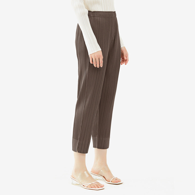 Simple Style Cropped Skinny Pants Women's Solid Color Basic Small Slit Casual Pants Women