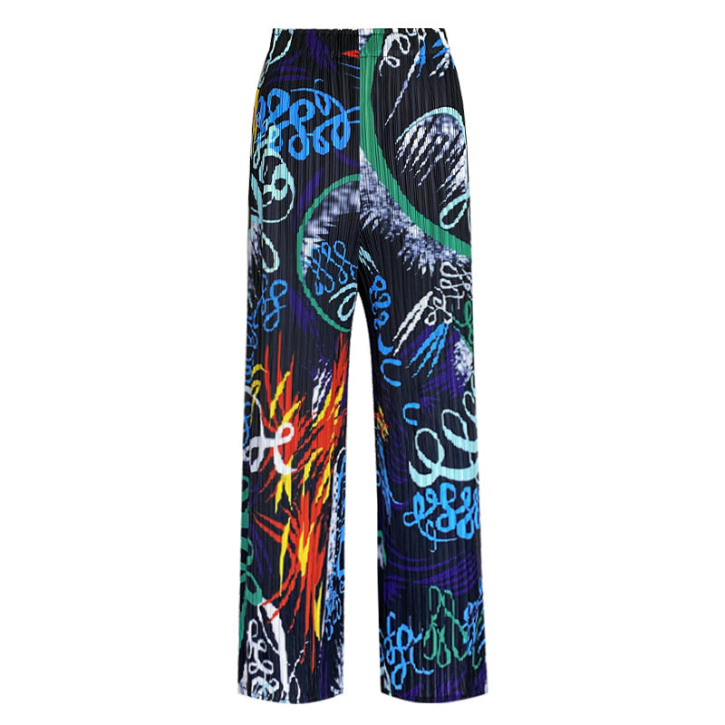 Suit Season Long-Sleeved Top Casual Straight Pants Trousers Two-Piece Set for Women