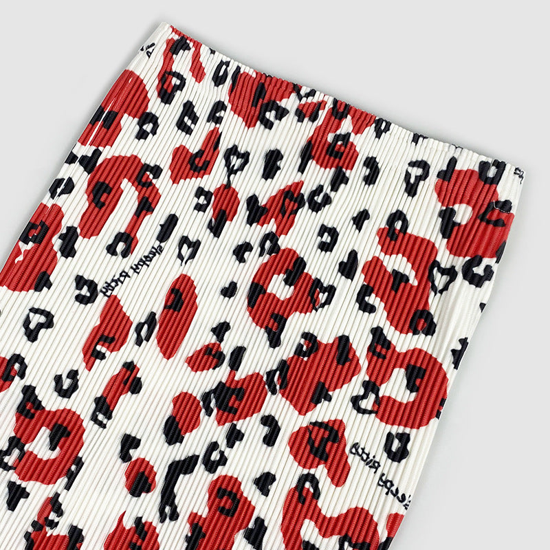 Thick Skirt Printed Waist Mid-Length Elegant Pleated Casual Skirt Women's A- line Skirt Spring