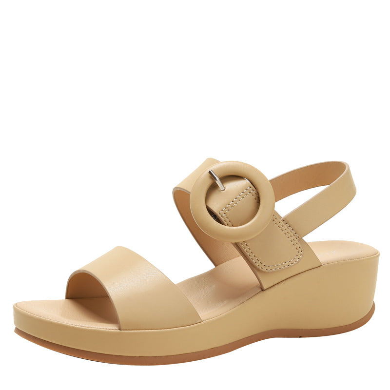Women's Fashionable and Comfortable Wedge Flat Casual Sandals Platform Mid Heel
