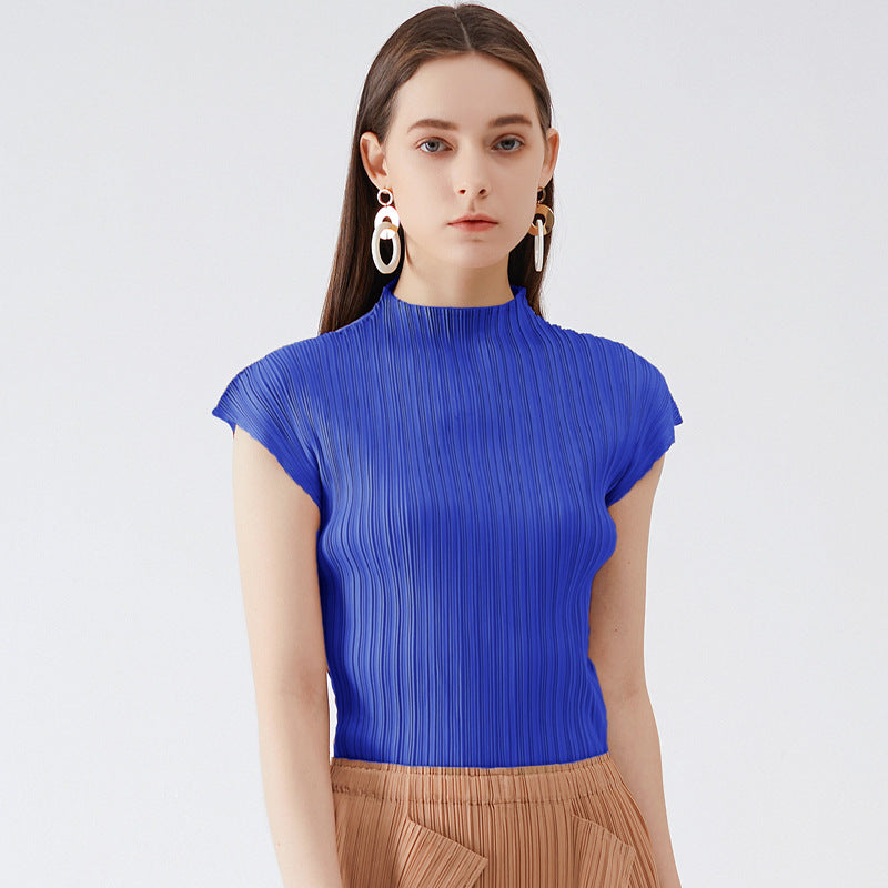 T-shirt Women's Slim Top Comfortable Basic Style Flying Sleeves Bottoming Top