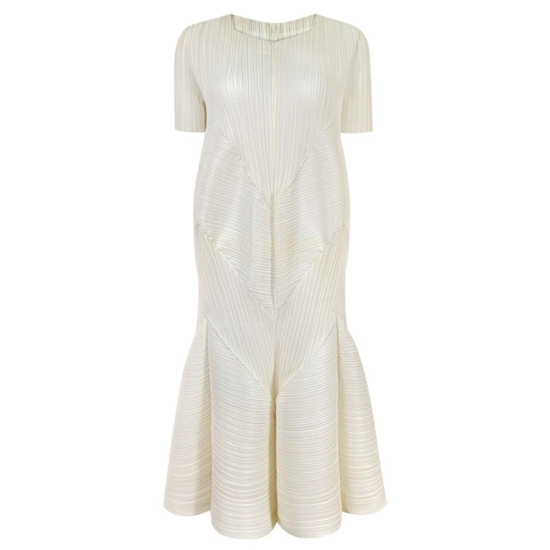 Three-Dimensional Sleeveless Bud Dress Women's V-neck Age-Reducing Puffy Midi Dress Women