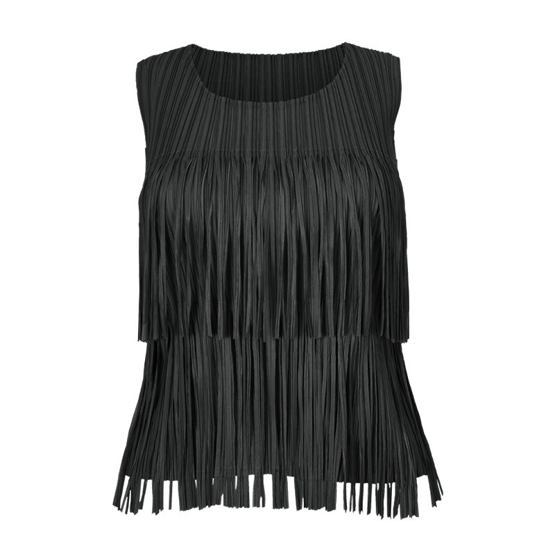 Tassel Suit Sleeveless Slim-Fit Vest Slimming Tassel Skirt