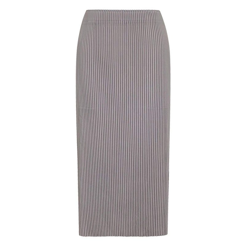 Waist Slit Office Lady Skirt Pure Color All-Matching Winter Solid Skirt Women