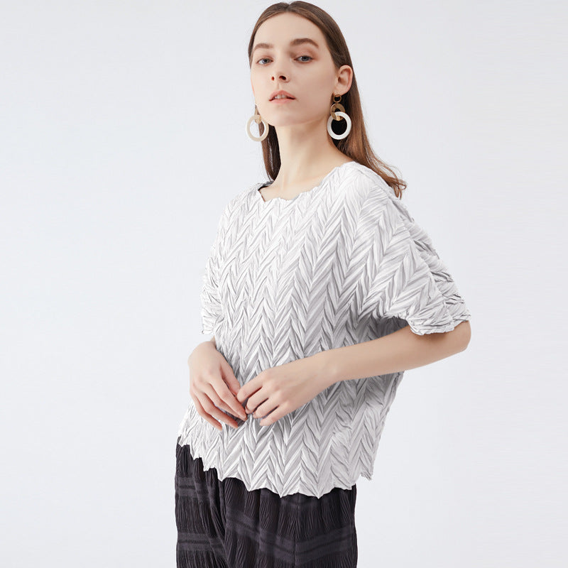 Summer Loose Wave Top T-shirt Women's Short-Sleeved Clothing Wholesale