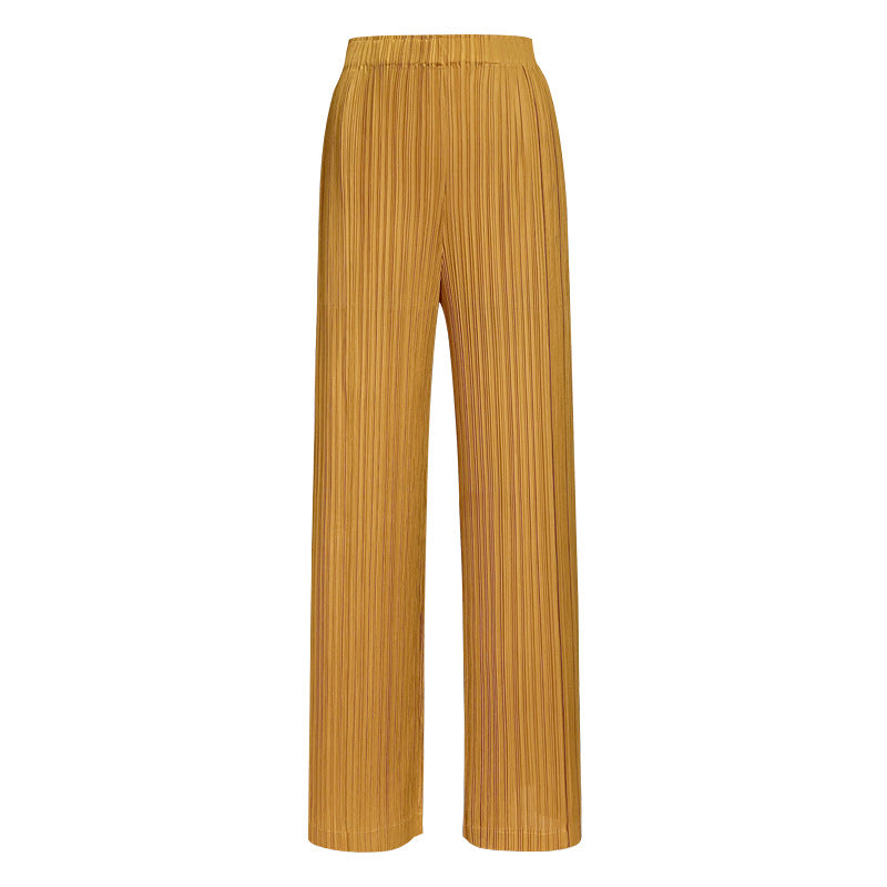 Solid Color Wide-Leg Pants Women's Thin Waist Comfortable Straight-Leg Trousers Women