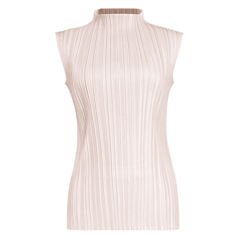 Slimming Sleeveless Collar Vest Basic All-Matching Top for Women